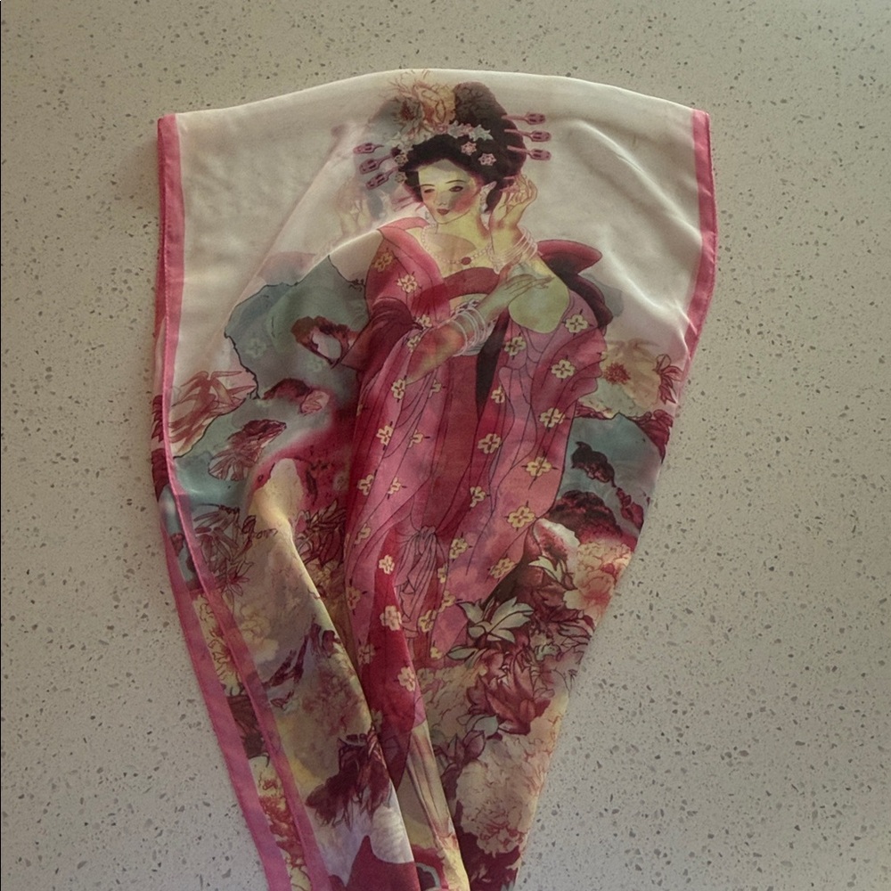 Elegant Pink Floral Scarf